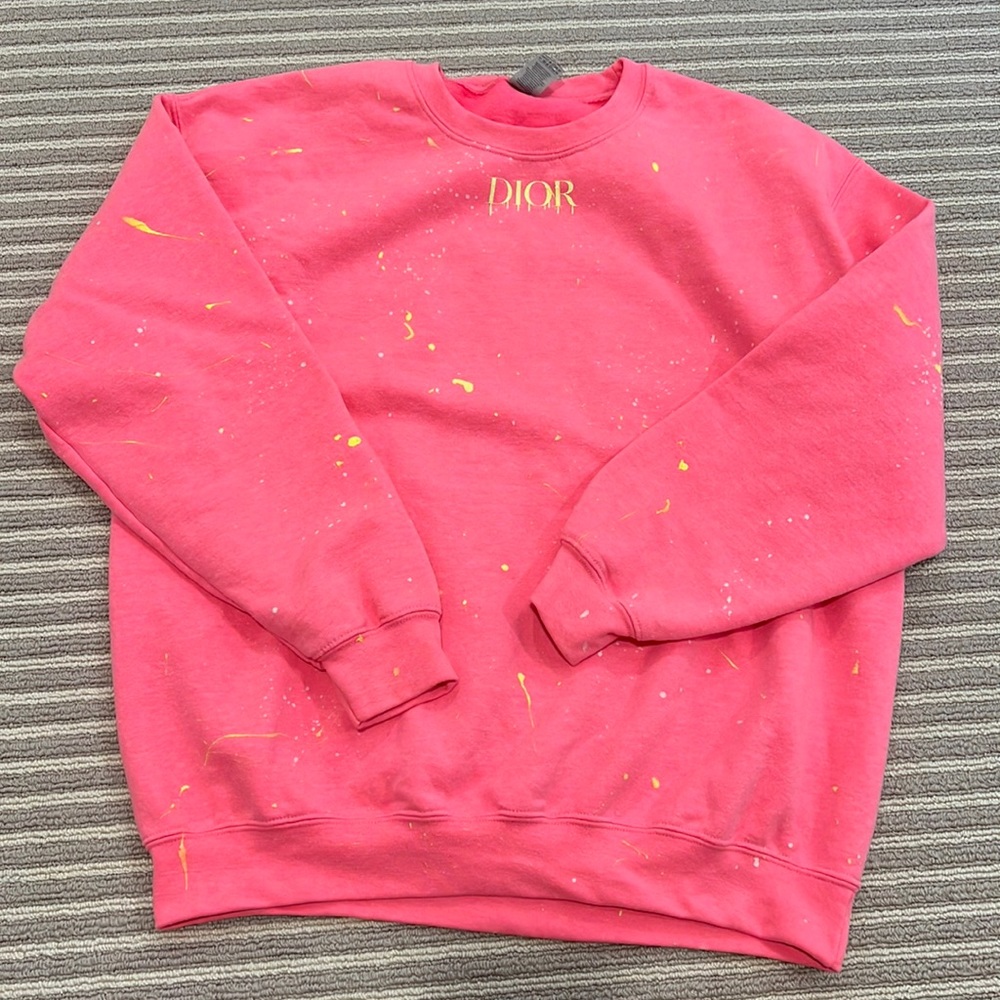 Neon pink dior crewneck